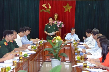 Thượng tướng Phương Minh Hòa phát biểu tại buổi làm việc